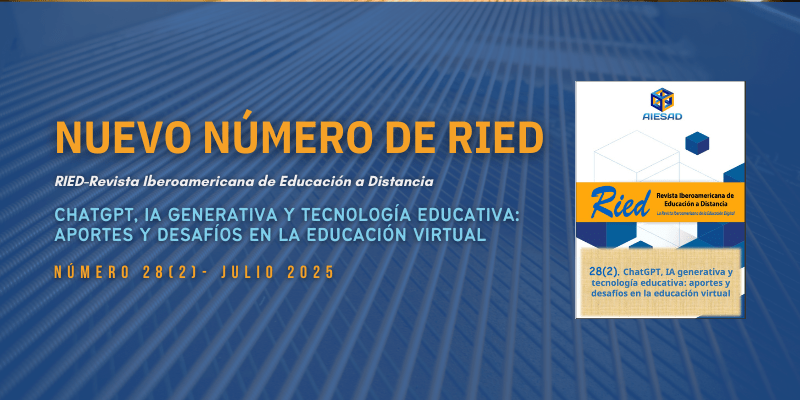 Lee más sobre el artículo Nuevo número de RIED: Inteligencia Artificial generativa y educación virtual